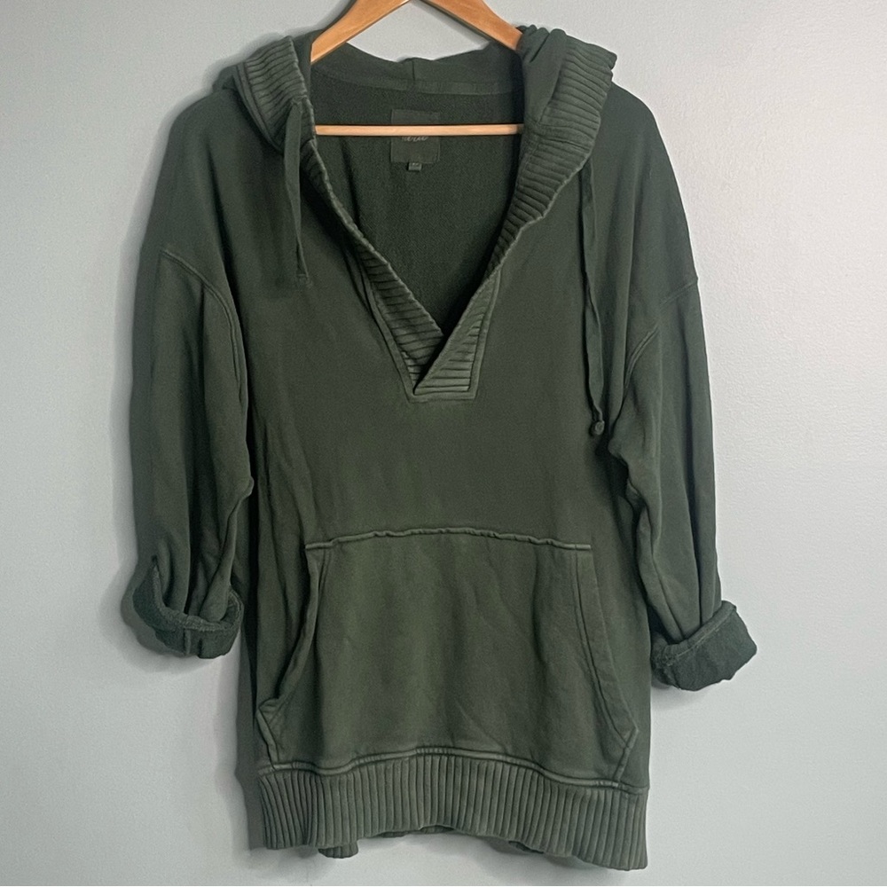Aerie Green Deep V Hoodie Sweater